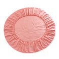 thumbnail image 2 of GROWTH TANK Solid Color Cotton Round Bed Fitted Sheet Bed Cover Grapefruit Pink, 2 of 9