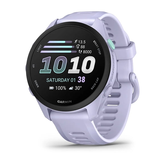 Garmin Forerunner 70 GPS Running Smartwatch with Heart Rate & AMOLED Touchscreen - Cool Lavender