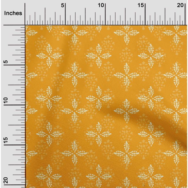 oneOone Polyester Lycra Fabric Floral Block Print Fabric By The Yard 56 Inch Wide