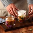 thumbnail image 4 of Double Wall Glass Floral Mug 250ml/350ml Clear Aesthetic Drink Cup with Insulated Handle Real Flower Decoration Double Layered Heat Preserving Tumbler for Coffee Tea, 4 of 7