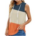 thumbnail image 1 of IROINID Débardeurs d'Entraînement pour Femmes, Sweat à Capuche Imprimé Col Rond Ample Surdimensionné Orange TG, 1 of 3
