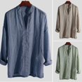 thumbnail image 2 of Ruibeauty Pull à Manches Longues Col en V Ample Couleur Unie Style Chinois pour Hommes, 2 of 6
