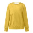 thumbnail image 4 of Pxiakgy Chandail Décontracté à Manches Longues pour Femmes Automne Hiver Col Rond Couleur Unie Jaune + TTG, 4 of 5