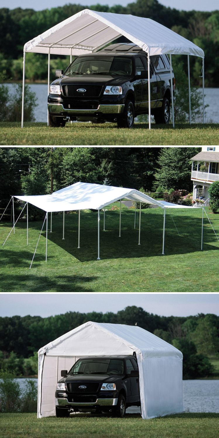 Auvent 3 en 1 Max AP, 10 x 20 pi, toile blanche, nécessaires de parois et de rallonge