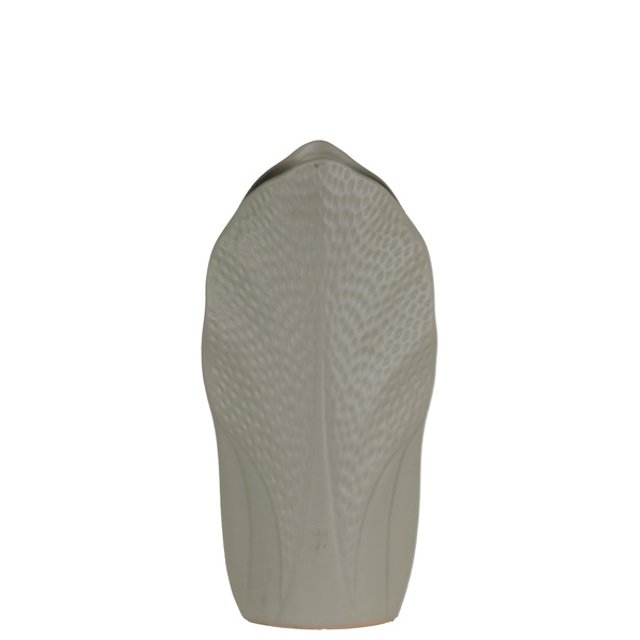 Vase Pyramidal en Céramique avec Cercle Gravé, Moyen, Gris