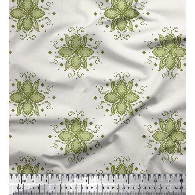 Soimoi Poly Georgette Fabric Flower Artistic Decor Fabric Printed Yard 42 Inch Wide