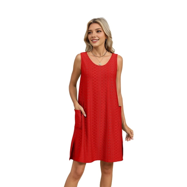 Maillot de Bain pour Femmes 2026 Maillot de Bain Vêtements de Vacances à la Plage pour Femmes Robe Mini Torsadée Rouge TTG