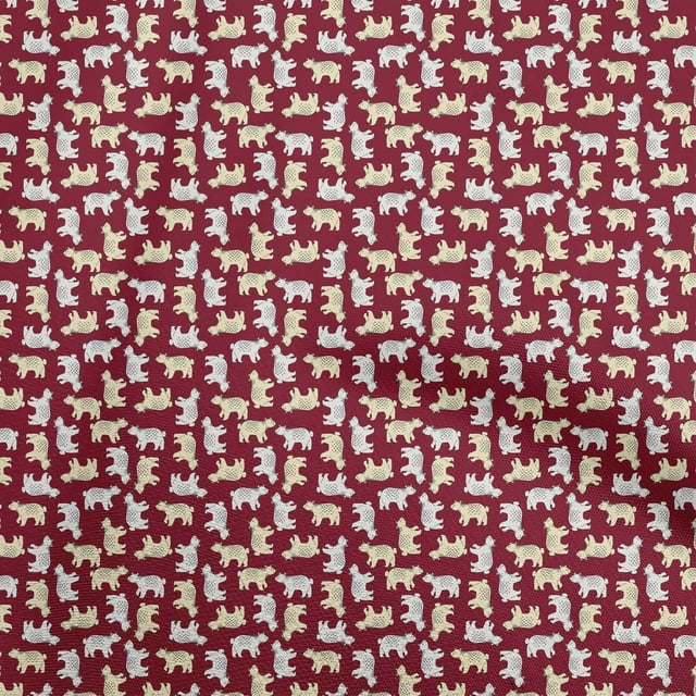 oneOone Silk Tabby Maroon Fabric Animal Sewing Craft Projects Fabric Prints By Yard 42 Inch Wide