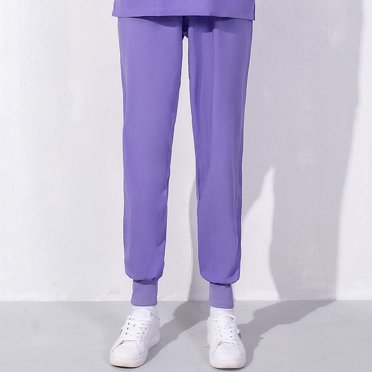 Jsaierl Women's Elastic Waisted Lounge Scrub Pants, Solid Color, Loose Fit, with Pocket