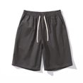 thumbnail image 4 of Birdeem Mens Solid Fashion Casual Cotton Drawstring Elastic Waist Half Shorts Pants, 4 of 12