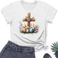 thumbnail image 4 of Weiqiqre Womens Summer Tops Happy Easter T Shirt Easter Bunny Shirt Cute Rabbit Graphic Tee Gift Spring Tees Tops, 4 of 4