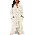 thumbnail image 1 of Peignoirs pour Femmes Peignoir à Capuche en Molleton Éponge Peignoir pour Femmes Peignoir Léger de Sauna Robe de Maison Long Peignoir Peluche Femme Pyjama en Flanelle, 1 of 6