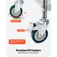 thumbnail image 4 of VEVOR Stainless Steel Cart, 2-Tier Rolling Lab Utility Cart with Lockable Wheels, Medical Serving Trolley Clinic Tray, Heavy Duty Mobile Service Storage Tray, 4 of 9