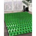 thumbnail image 3 of Ahgly Company Tapis de Zone Ronds d'Intérieur Lavables à la Machine, Style Transitionnel, Verts, 7 Pieds Rond, 3 of 7