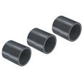 thumbnail image 1 of Unique Bargains Raccord de Tuyau en PVC 40 mm, Douille, Lot de 3 Raccords Droits, Gris Foncé, 1 of 5