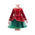 thumbnail image 1 of Robe Fille Rouge Verte Uniforme Casse-Noisette Coréen Velours 7 Ans, 1 of 6