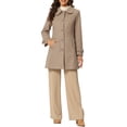 thumbnail image 2 of INSPIRE CHIC Manteaux pour Femmes Col Peter Pan Boutonnage Simple devant à Boutons Manteaux d'Hiver S Brun Clair, 2 of 6