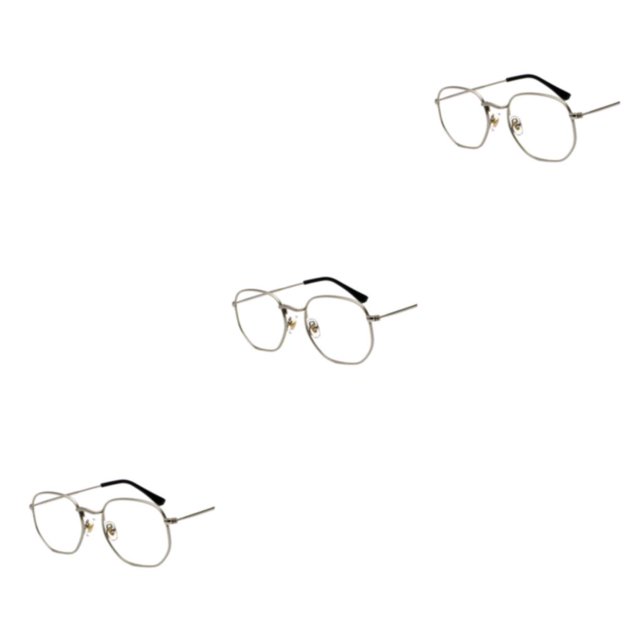 Thinsony Hexagonal Polarized Lightweight Frame Unisex Protection PC Hexagon Men Women Comfortable silver frame C7 3Set