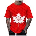 thumbnail image 1 of LUOGENLI T-shirts pour Homme pour Hommes Été Canada Fête de l'Indépendance Fête Nationale pour Imprimé Drapeau Rétro Col Rond Manches Courtes Hauts Tee T-shirts Hommes Grande Taille et Tall Pâques Vin G, 1 of 4
