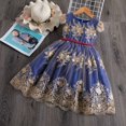 thumbnail image 1 of RXIRUCGD Robe à Manches Longues en Velours Style Cour pour Fille (Bleu Foncé, Taille:1 Ans), 1 of 9