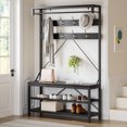 thumbnail image 1 of Hall Tree Storage Bench Farmhouse Coat Rack Shoe Bench Entryway Large Shoe Rack with Storage, 1 of 10