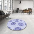 thumbnail image 4 of Ahgly Tapis Rond Lavable en Machine Intérieur Transitionnel Bleu Céleste, 6 Pieds Rond, 4 of 7