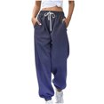 thumbnail image 1 of Erwazi Sweatpants for Women Gradient Printed Drawstring Loose Joggers with Pockets Fall Winter Comfy Workout Gym Running Pants, 1 of 3