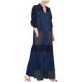 thumbnail image 2 of Robe Portefeuille Robe pour Femme Chemise Jupe Longue Manche Longue Poche Automne Printemps Chemise Col Manche Longue Robe Midi en Liquidation, 2 of 8