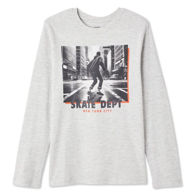 T-shirt à manches longues avec imprimé graphique George pour garçons