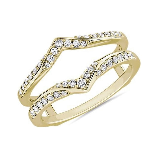 0,20 Ct T.p. Rond Véritable Diamond Superbe Alliance Éternité pour Femmes en Or Jaune Massif 14K Taille 3,5