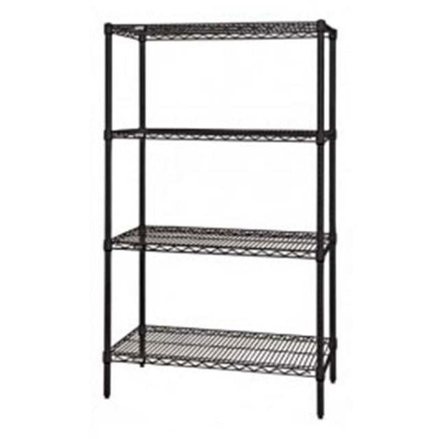 Quantum Storage WR86-1236BK Noir Étagère Grillagée à 4 Tablettes - 12 x 36 x 86 Po