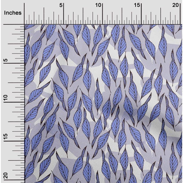 oneOone Rayon Lavender Blue Fabric Leaves Sewing Craft Projects Fabric Prints By Yard 56 Inch Wide-BUY