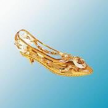 Gold Plated Shoe Free Standing with Clear Austrian Crystals