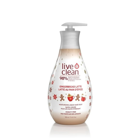 Live Clean Savon pour les Mains Hydratant au Latte au Pain d'Épices des Fêtes, 500 ml