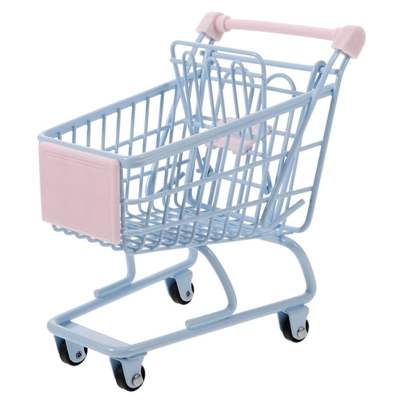 Panier d'Achats Miniature Petit Chariot Jouet Organisateur de Rangement de Bureau Accessoire Photo