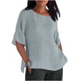 thumbnail image 2 of Meichang Cotton Linen Tops For Women, 2 of 5