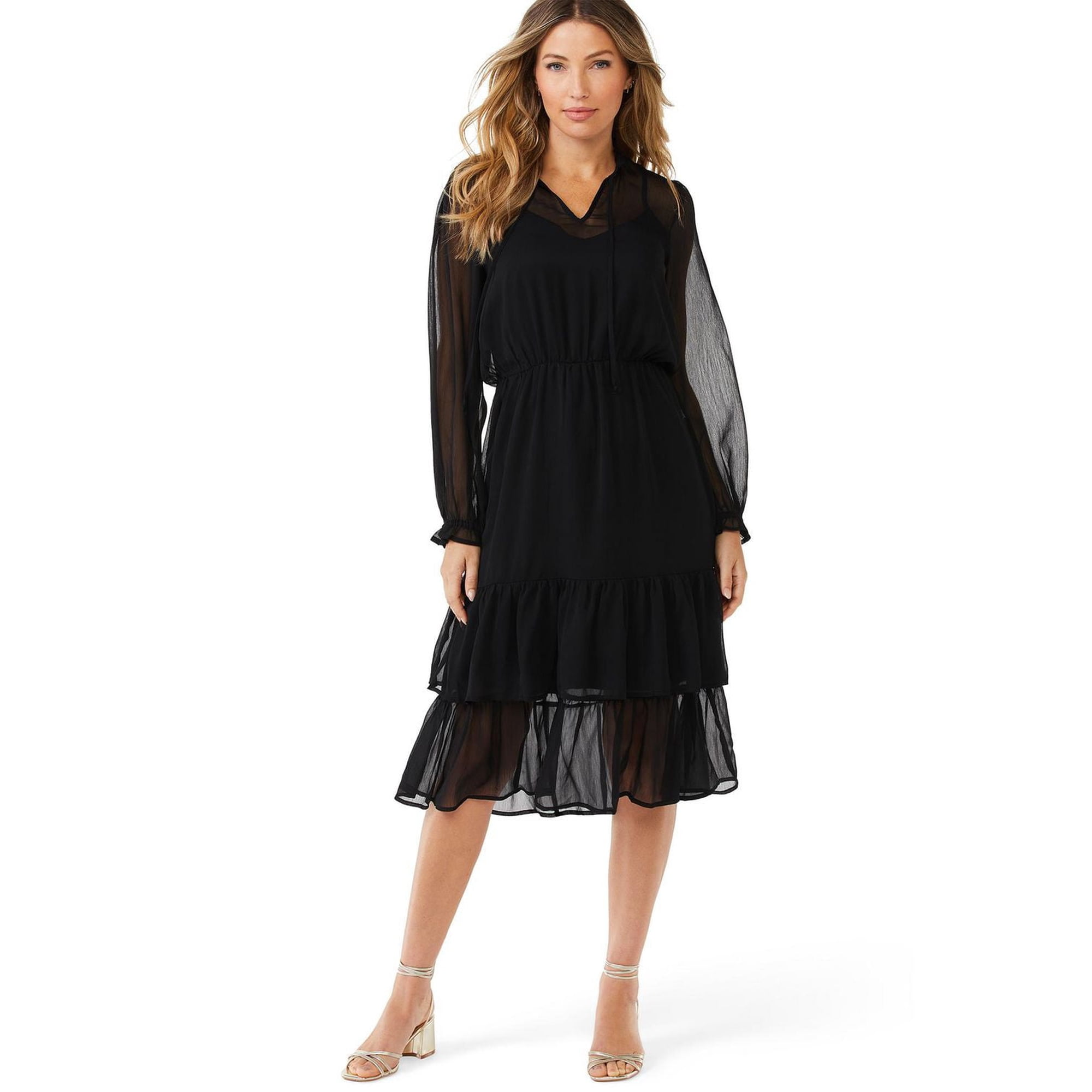 Sofia Jeans by Sofia Vergara Women's Tiered Long Midi Dress