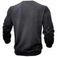 thumbnail image 4 of vdgthytj Plush Sweatshirt for Men Fall Comfy Warm Long Sleeve Crewneck Pullover Thick Padded Solid Color Tops, 4 of 7