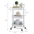 thumbnail image 1 of Storage Trolley Plastic Simple 3 Tiers Rack Cart Rolling Utility Cart with Wheel, 1 of 9