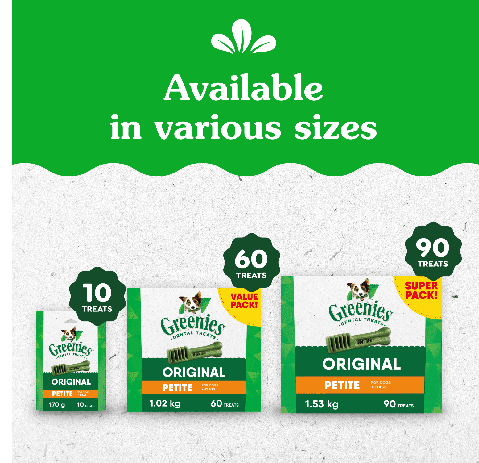 Gâteries dentaires naturelles pour chiens adultes Greenies Original PETIT format