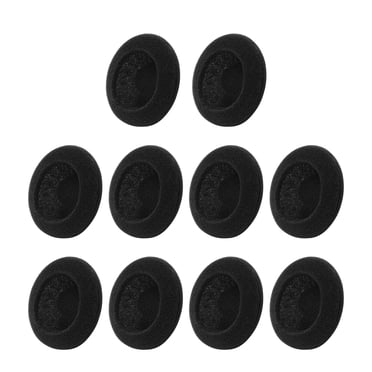 Unique Bargains Capuchon d'Écouteurs en Éponge pour Téléphone Cellulaire, Coussinets d'Oreille, Housse Noire 50 mm OD 10 Pcs