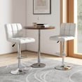 thumbnail image 2 of Costway Modern Swivel Bar Stools Set of 2 with Heavy-duty Metal Base & Footrest Back White, 2 of 9