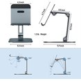 thumbnail image 4 of Tablet Stand Holder, 180° Foldable Adjustable iPad Stand, Aluminum Desktop Stand for Desk/ Meeting, Fit for iPad Pro, Portable Monitor & More (4-13" )-Gray-1 Pack, 4 of 5
