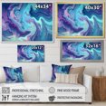 thumbnail image 4 of Designart Abstract framed wall art decor, Abstract framed wall art Print, Marble Fusion in Turquoise and Purple I , Turquoise Large Modern Gold framed wall art, 32x24 inches Gold Frame, 4 of 5