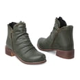 thumbnail image 3 of Zipper Chelsea Ankle Boots for Women Vintage Slouchy Leather Low Heels Short Booties Winter Fall Work Shoes, 3 of 5