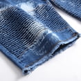 thumbnail image 4 of Cameland Men's Ripped Denim Trunks Stretchy Washed Jeans Trunks Cut-off Classic Fit Biker Jeans Trunks, 4 of 8