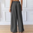 thumbnail image 4 of AherBiu Wide Leg Pants for Women Fleece Lined Drawstring Elastic Waisted Solid Color Pants Fall Winter Wide Leg Yoga Pants, 4 of 7
