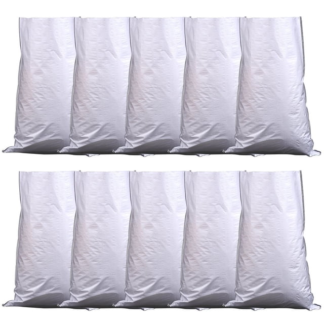 Sac Tissé en Film Plastique Blanc Épais pour Inondation, Protection de Sac de Sable, Emballage 17x30 Po