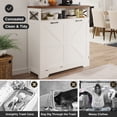 thumbnail image 3 of Vabches Armoire à Poubelle Basculante avec Tablette Réglable pour Poubelle de 10 Gallons, Blanc, 3 of 8