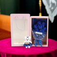thumbnail image 2 of GROWTH TANK Soap Flower Bouquet Roses Artificial Soap Flower, with Bear with Bag, Artificial Blue, 2 of 9